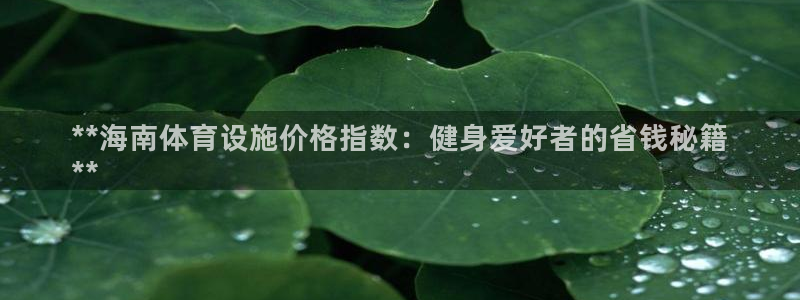意昂3集团：**海南体育设施价格指数：健身爱好者的省